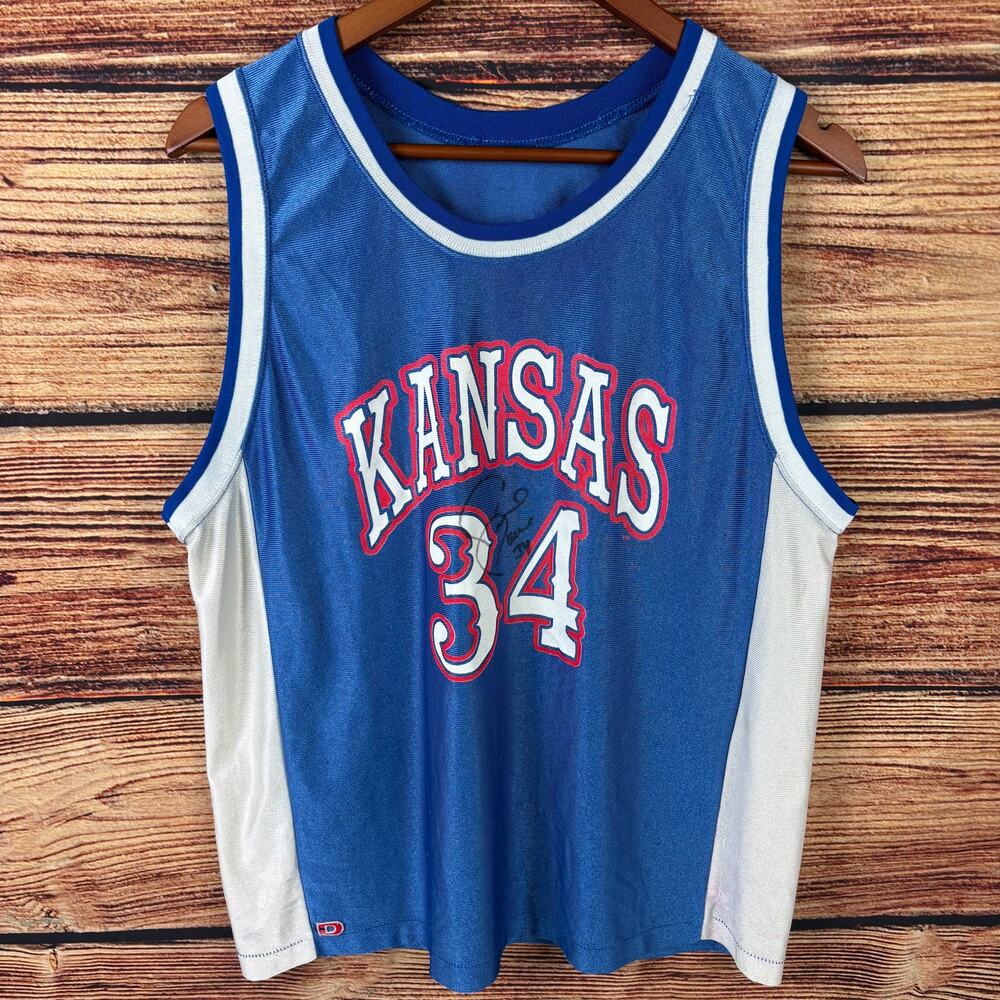 Vintage 1990s Paul Pierce Autographed Kansas Jayhawks Basketball Jersey